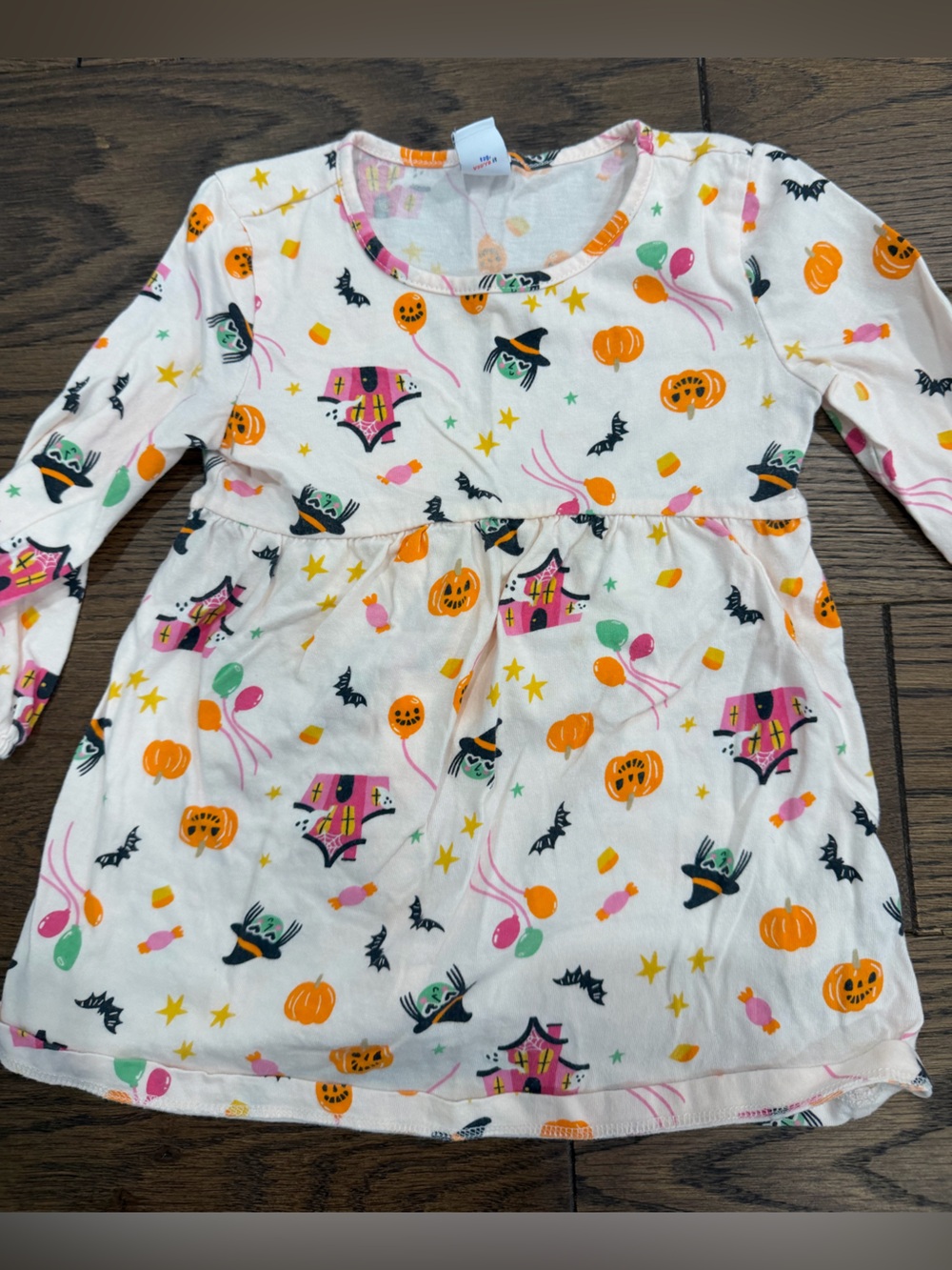 Old Navy White Toddler Dress with Orange and Green Accents